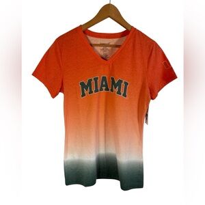 University of Miami Hurricanes Shirt Women Small Ombre NWT